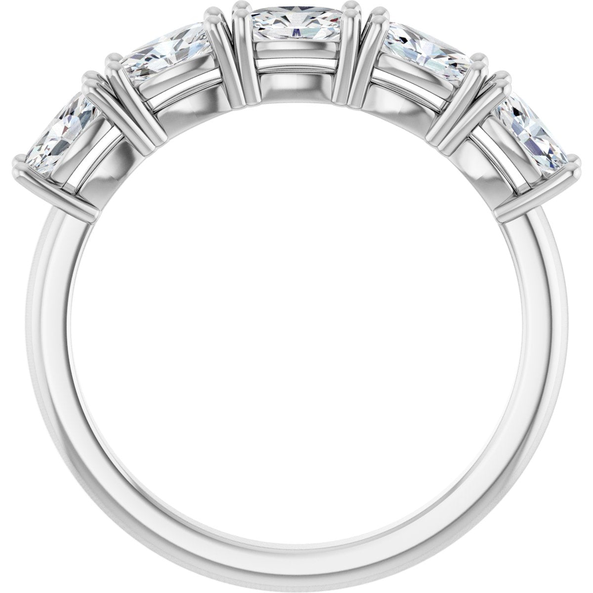 9/10 Ctw Oval Lab-Grown Diamond Anniversary Band - White Gold - Lab Grown Diamond