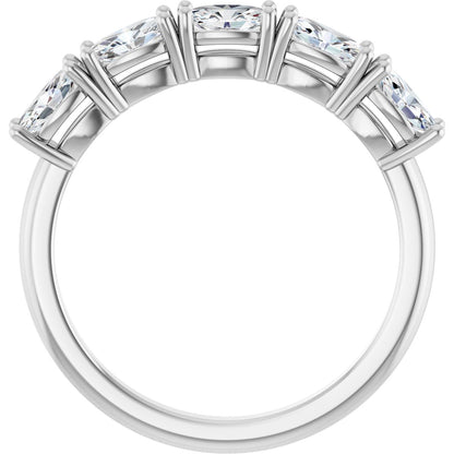 9/10 Ctw Oval Lab-Grown Diamond Anniversary Band - White Gold - Lab Grown Diamond