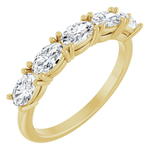 9/10 Ctw Oval Lab-Grown Diamond Anniversary Band