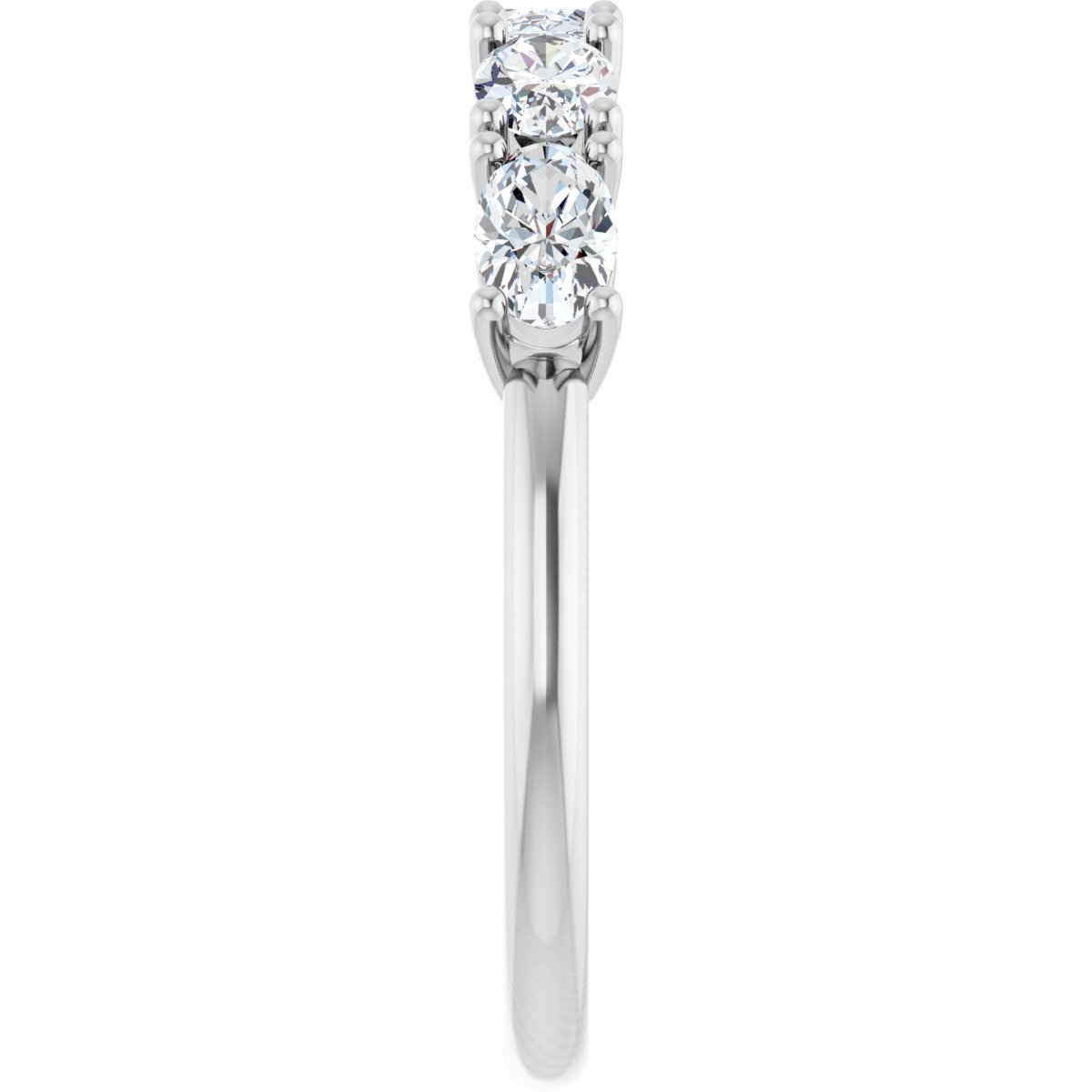 9/10 Ctw Oval Lab-Grown Diamond Anniversary Band - White Gold - Lab Grown Diamond