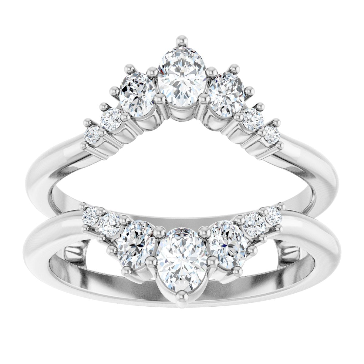 5/8 Ctw Oval Lab-Grown Diamond Ring Guard - White Gold - Lab Grown Diamond