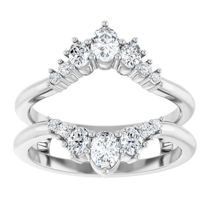 5/8 Ctw Oval Lab-Grown Diamond Ring Guard - White Gold - Lab Grown Diamond