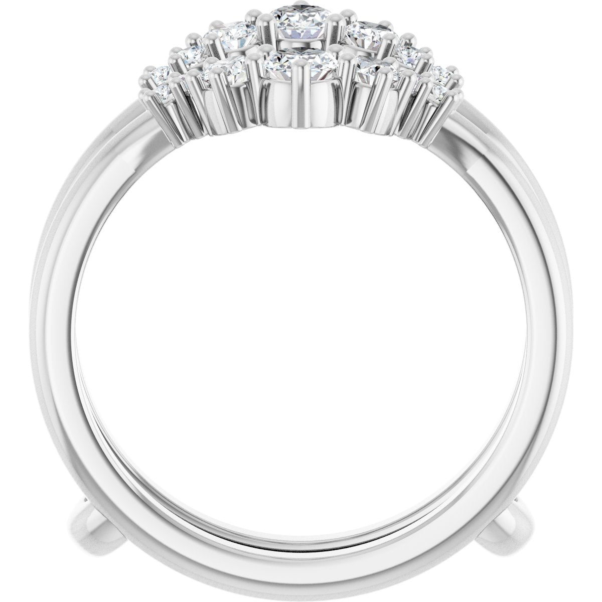5/8 Ctw Oval Lab-Grown Diamond Ring Guard - White Gold - Lab Grown Diamond