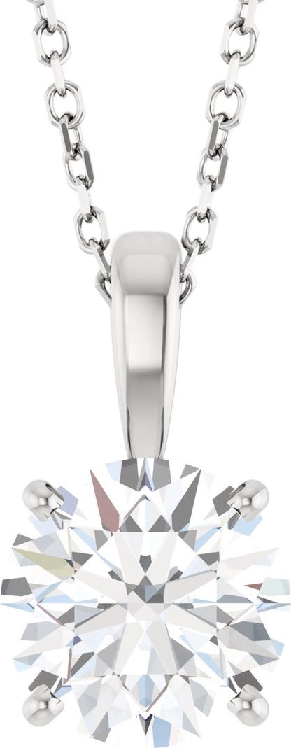 2 Ct Lab-Grown Diamond Solitaire 4-Prong Necklace