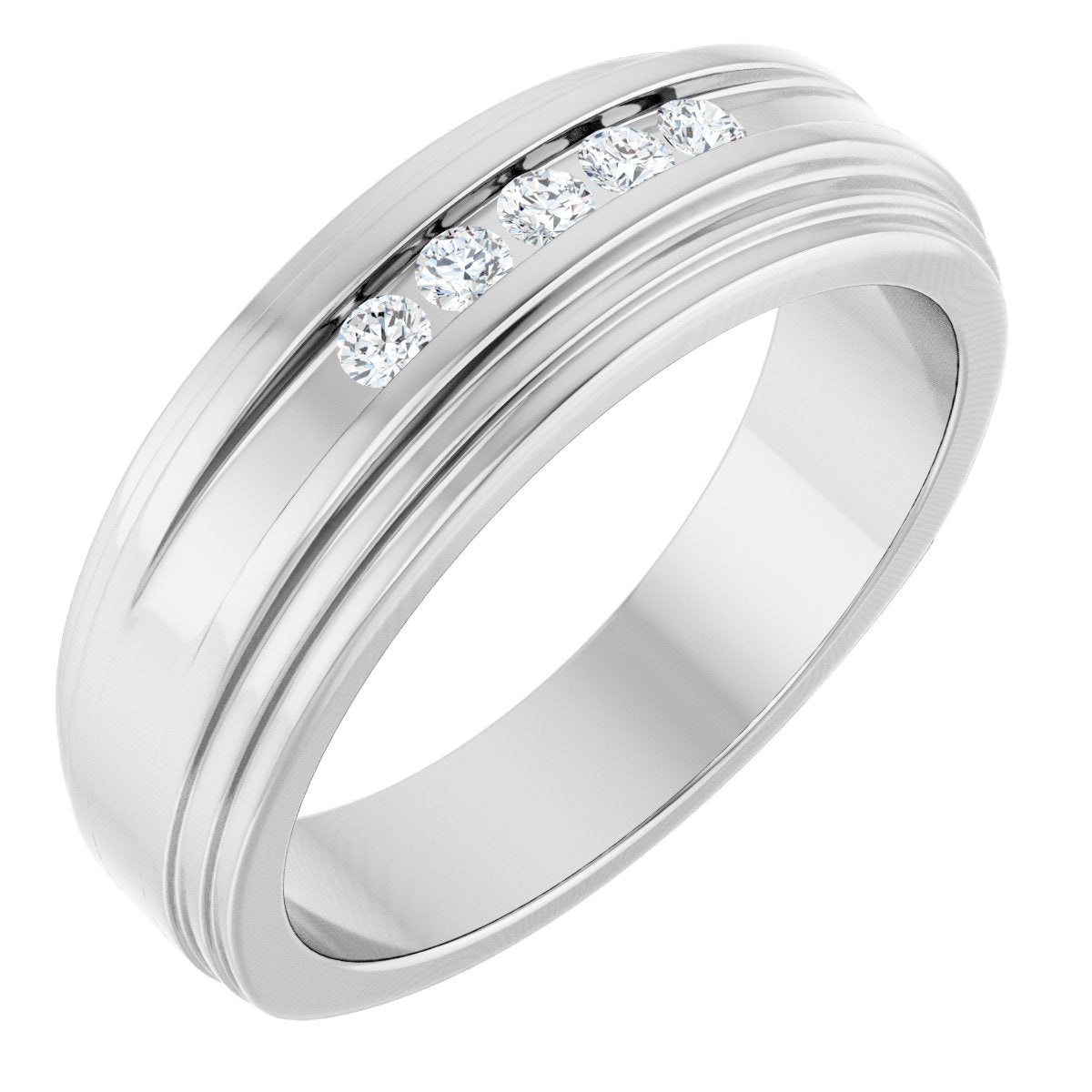 1/6 Ctw Lab-Grown Diamond 5-Stone Wedding Band