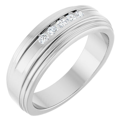 1/6 Ctw Lab-Grown Diamond 5-Stone Wedding Band
