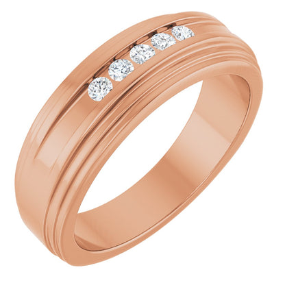 1/6 Ctw Lab-Grown Diamond 5-Stone Wedding Band