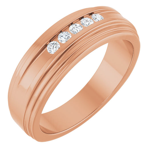1/6 Ctw Lab-Grown Diamond 5-Stone Wedding Band