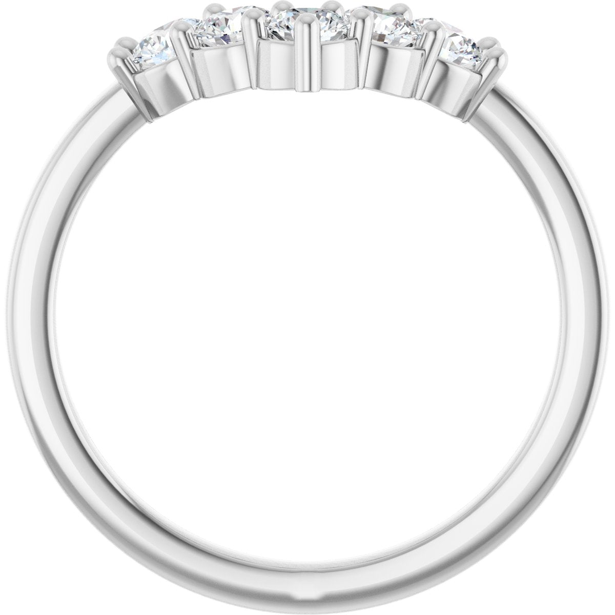 1/2 Ctw Lab-Grown Diamond Contour Band - White Gold - Lab Grown Diamond