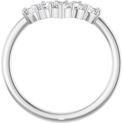 1/2 Ctw Lab-Grown Diamond Contour Band - White Gold - Lab Grown Diamond