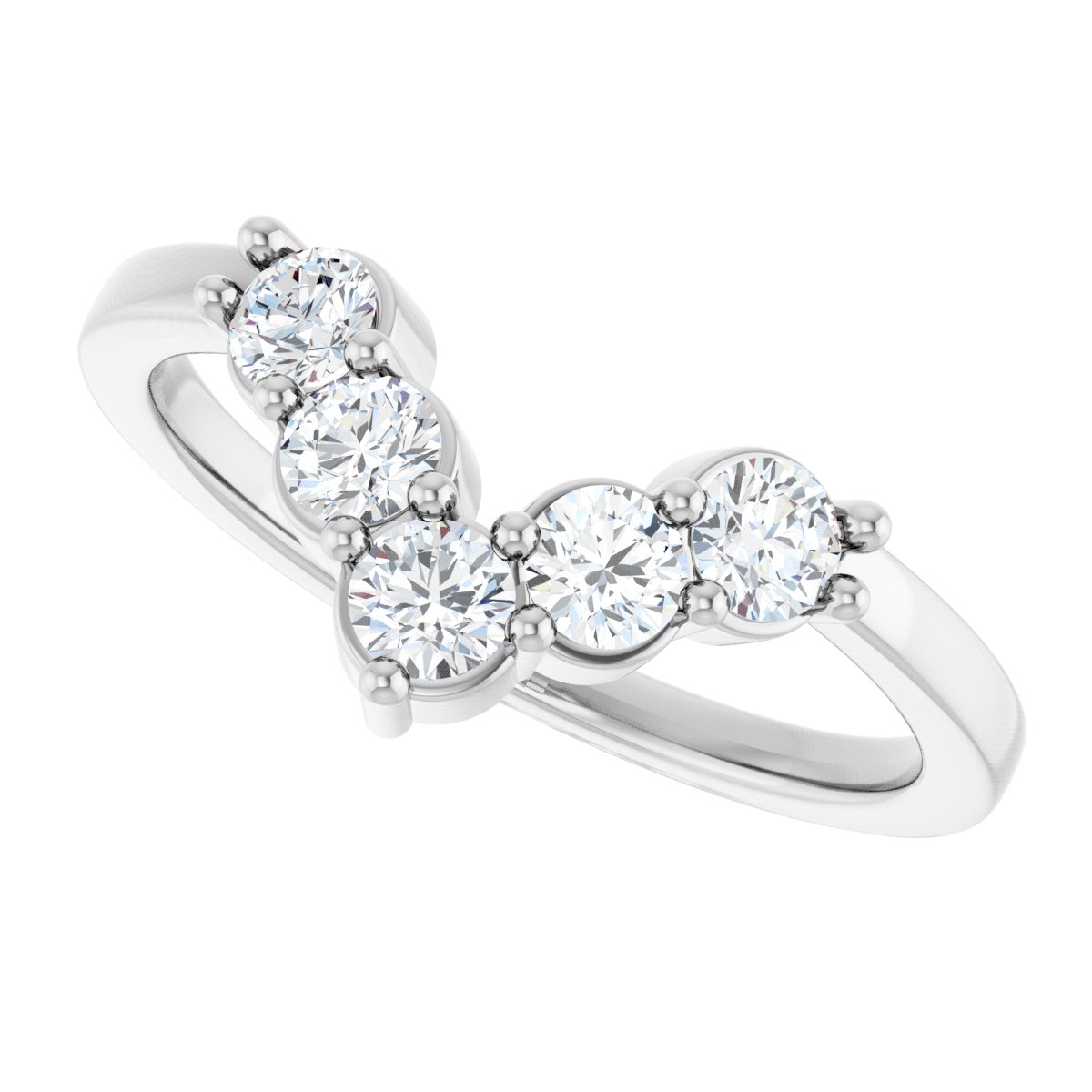 1/2 Ctw Lab-Grown Diamond Contour Band - White Gold - Lab Grown Diamond