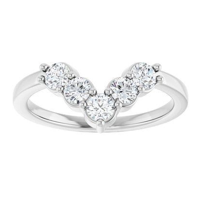 1/2 Ctw Lab-Grown Diamond Contour Band - White Gold - Lab Grown Diamond