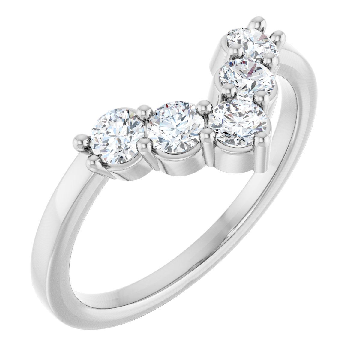 1/2 Ctw Lab-Grown Diamond Contour Band - White Gold - Lab Grown Diamond