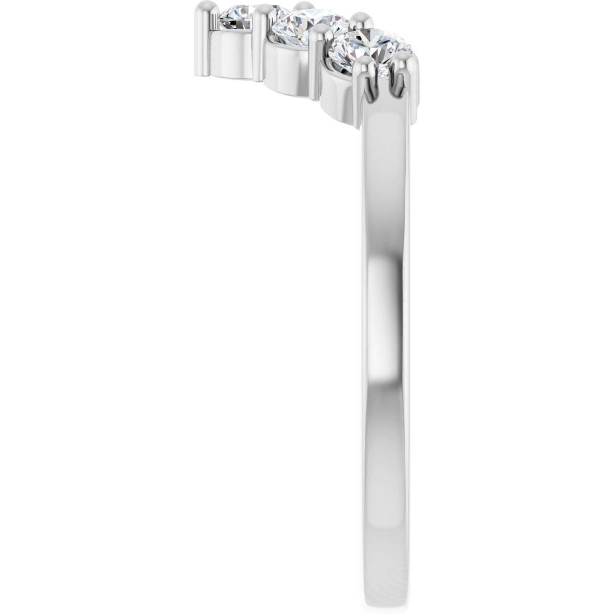 1/2 Ctw Lab-Grown Diamond Contour Band - White Gold - Lab Grown Diamond