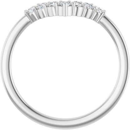 1/6 Ctw Lab-Grown Diamond Contour Band - White Gold - Lab Grown Diamond