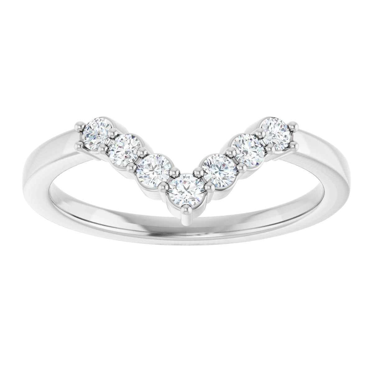 1/6 Ctw Lab-Grown Diamond Contour Band - White Gold - Lab Grown Diamond