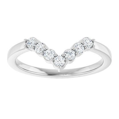 1/6 Ctw Lab-Grown Diamond Contour Band - White Gold - Lab Grown Diamond