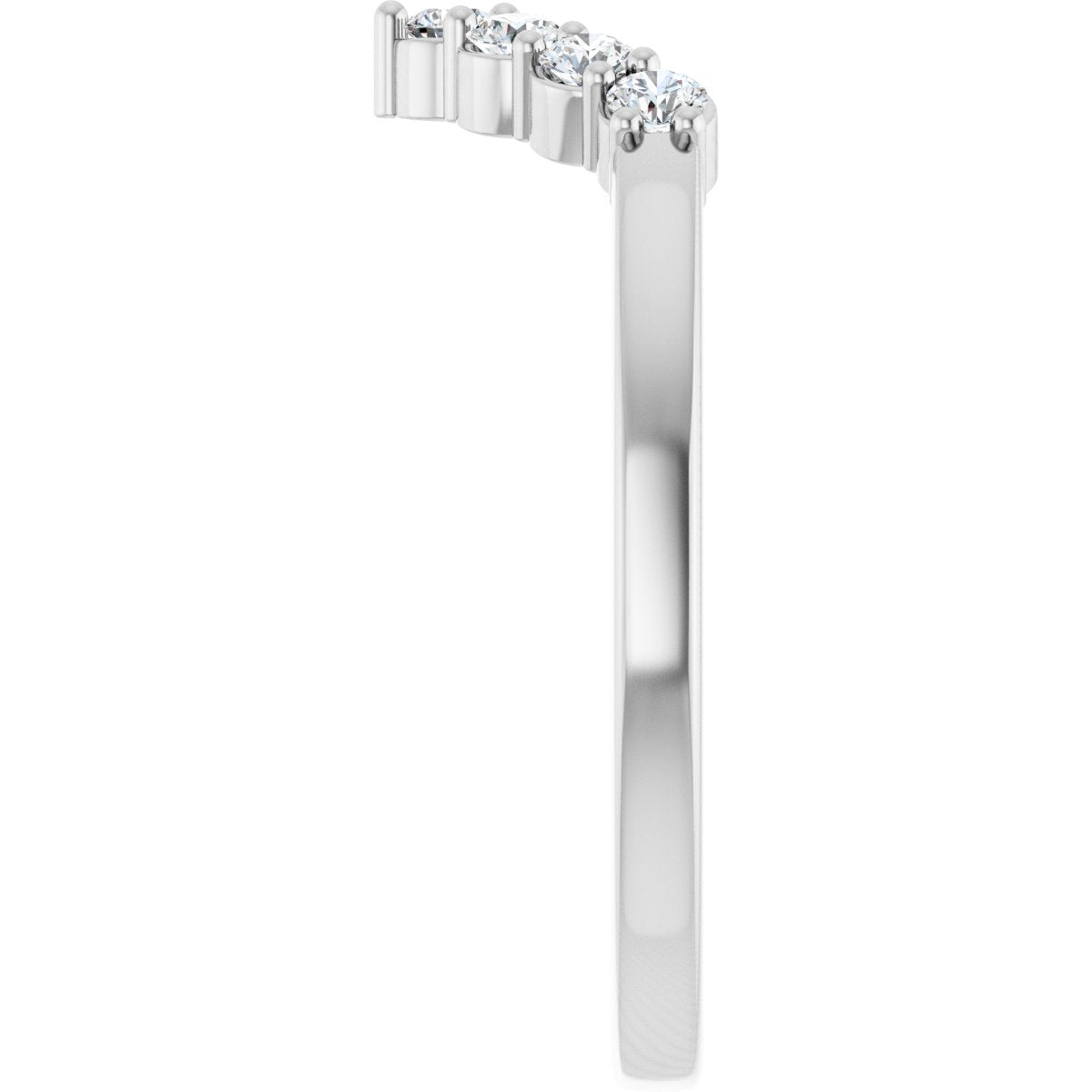 1/6 Ctw Lab-Grown Diamond Contour Band - White Gold - Lab Grown Diamond