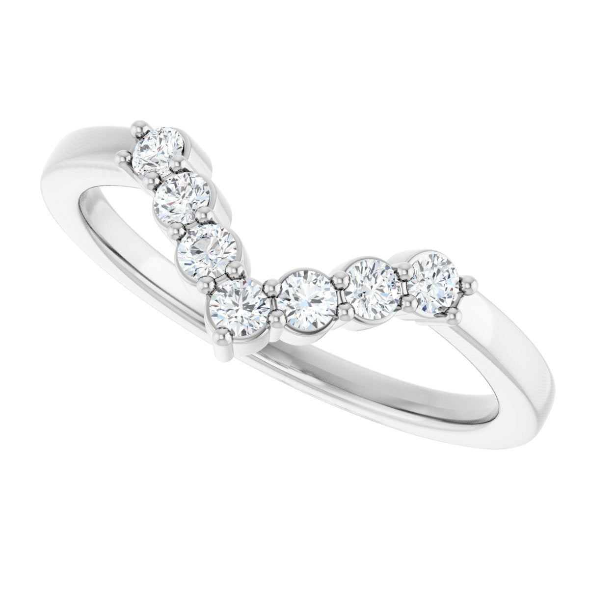 1/6 Ctw Lab-Grown Diamond Contour Band - White Gold - Lab Grown Diamond