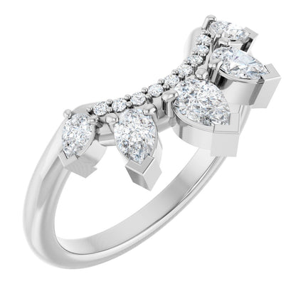 1/2 Ctw Pear Lab-Grown Diamond Contour Band