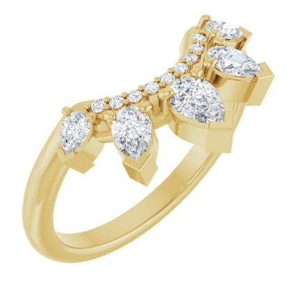 1/2 Ctw Pear Lab-Grown Diamond Contour Band