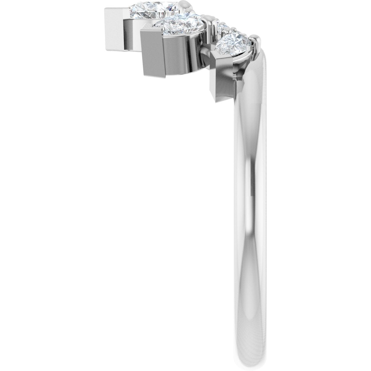 1/2 Ctw Pear Lab-Grown Diamond Contour Band - White Gold - Lab Grown Diamond