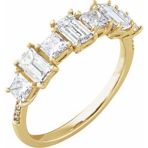 1 1/5 Ctw Emerald Lab-Grown Diamond Anniversary Band