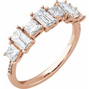 1 1/5 Ctw Emerald Lab-Grown Diamond Anniversary Band