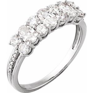 1 1/2 Ctw Oval Lab-Grown Diamond Anniversary Band
