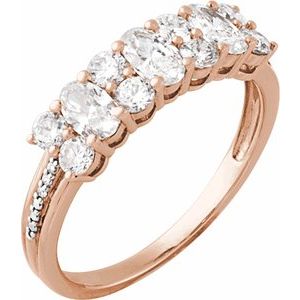 1 1/2 Ctw Oval Lab-Grown Diamond Anniversary Band