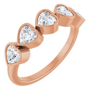 1 1/8 Ctw Heart Lab-Grown Diamond Anniversary Band