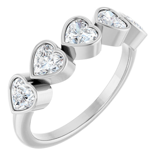 1 1/8 Ctw Heart Lab-Grown Diamond Anniversary Band