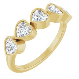 1 1/8 Ctw Heart Lab-Grown Diamond Anniversary Band