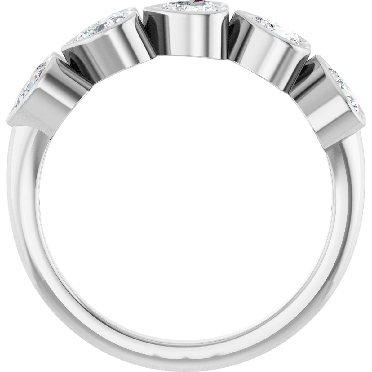 1 1/8 Ctw Heart Lab-Grown Diamond Anniversary Band - White Gold - Lab Grown Diamond