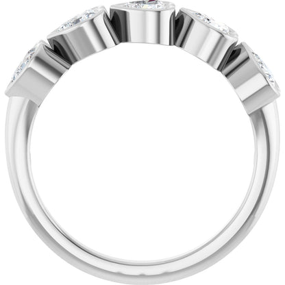 1 1/8 Ctw Heart Lab-Grown Diamond Anniversary Band - White Gold - Lab Grown Diamond