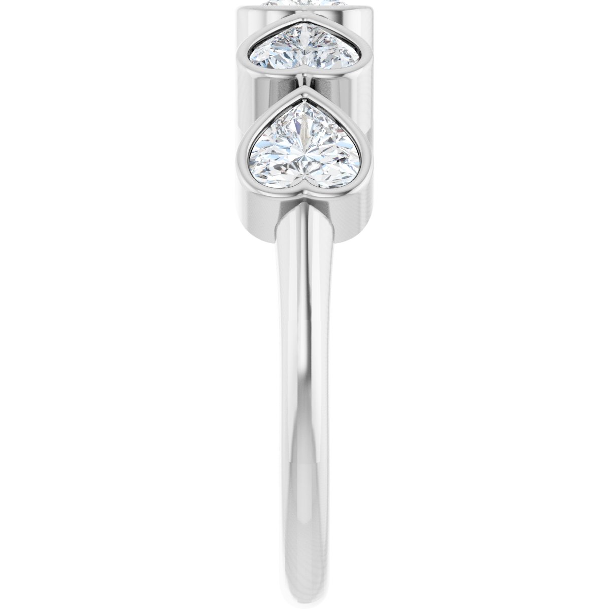 1 1/8 Ctw Heart Lab-Grown Diamond Anniversary Band - White Gold - Lab Grown Diamond