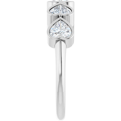 1 1/8 Ctw Heart Lab-Grown Diamond Anniversary Band - White Gold - Lab Grown Diamond