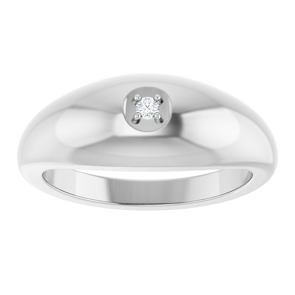 .03 Ct  Lab-Grown  Diamond Solitaire Band - White Gold - Lab Grown Diamond