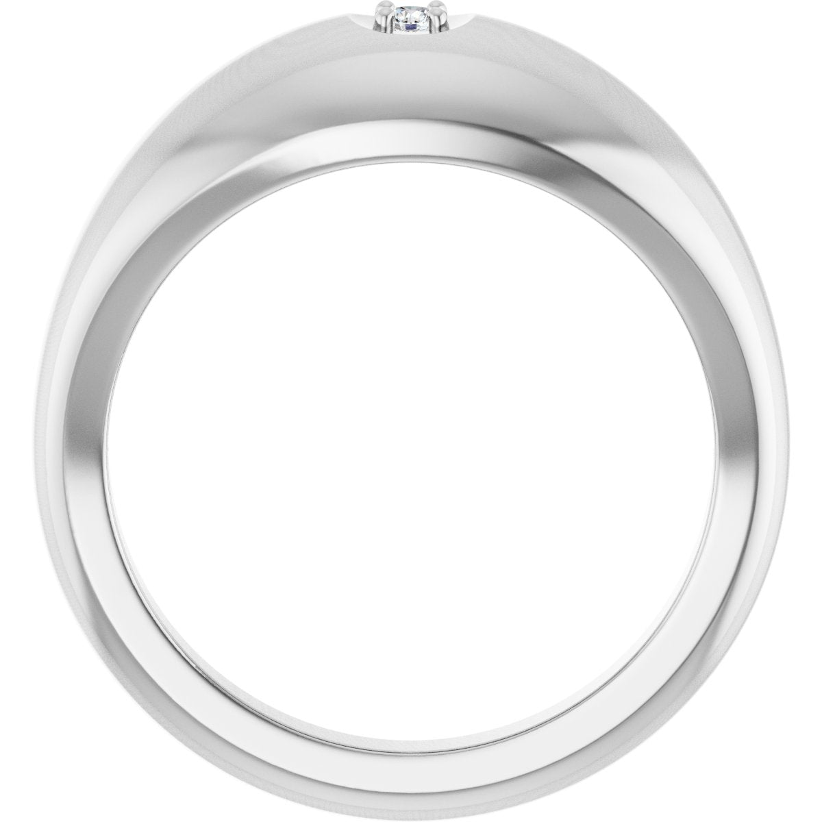 .03 Ct  Lab-Grown  Diamond Solitaire Band - White Gold - Lab Grown Diamond