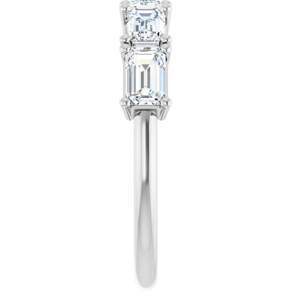 1 3/4 Ctw Emerald Lab-Grown Diamond Anniversary Band - White Gold - Lab Grown Diamond