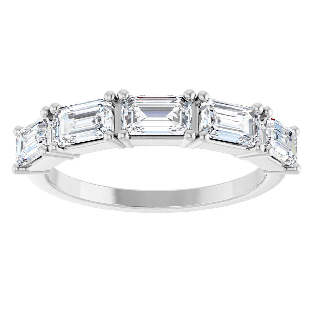 1 3/4 Ctw Emerald Lab-Grown Diamond Anniversary Band - White Gold - Lab Grown Diamond
