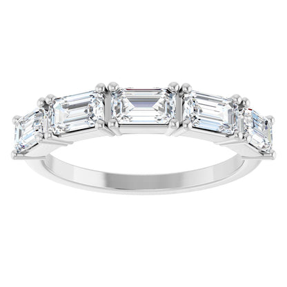 1 3/4 Ctw Emerald Lab-Grown Diamond Anniversary Band - White Gold - Lab Grown Diamond