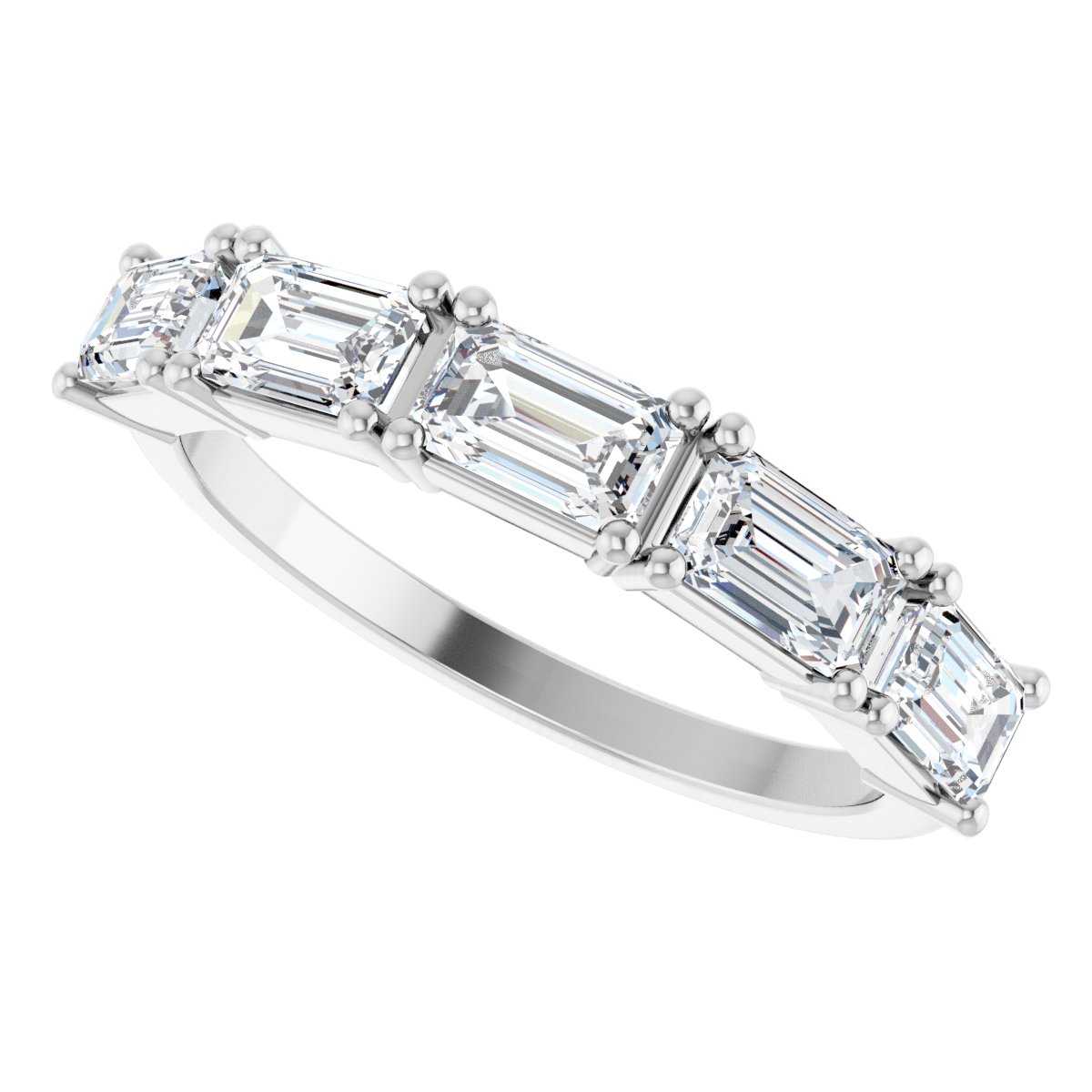 1 3/4 Ctw Emerald Lab-Grown Diamond Anniversary Band - White Gold - Lab Grown Diamond