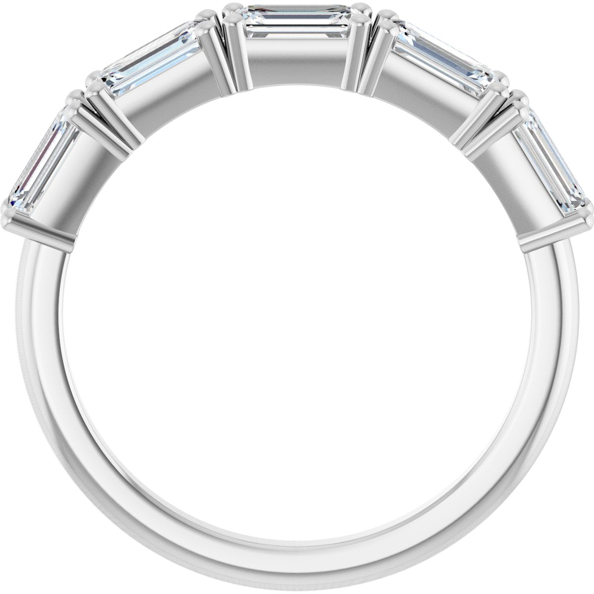 1 3/4 Ctw Emerald Lab-Grown Diamond Anniversary Band - White Gold - Lab Grown Diamond