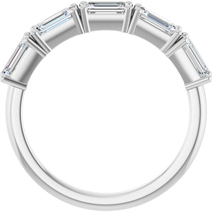 1 3/4 Ctw Emerald Lab-Grown Diamond Anniversary Band - White Gold - Lab Grown Diamond