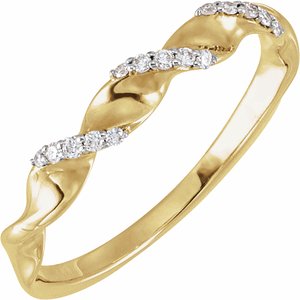0.08 Ctw Lab-Grown Diamond Spiral Anniversary Band