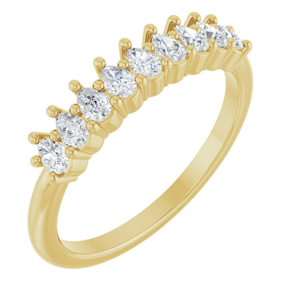 3/4 Ctw Pear Lab-Grown Diamond Anniversary Band