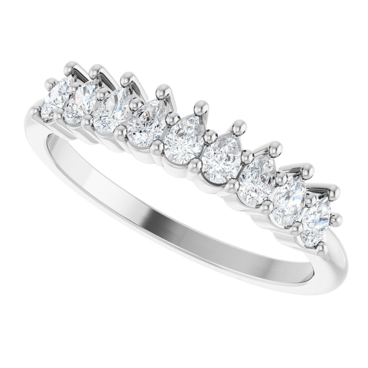 3/4 Ctw Pear Lab-Grown Diamond Anniversary Band - White Gold - Lab Grown Diamond