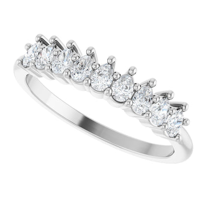 3/4 Ctw Pear Lab-Grown Diamond Anniversary Band - White Gold - Lab Grown Diamond