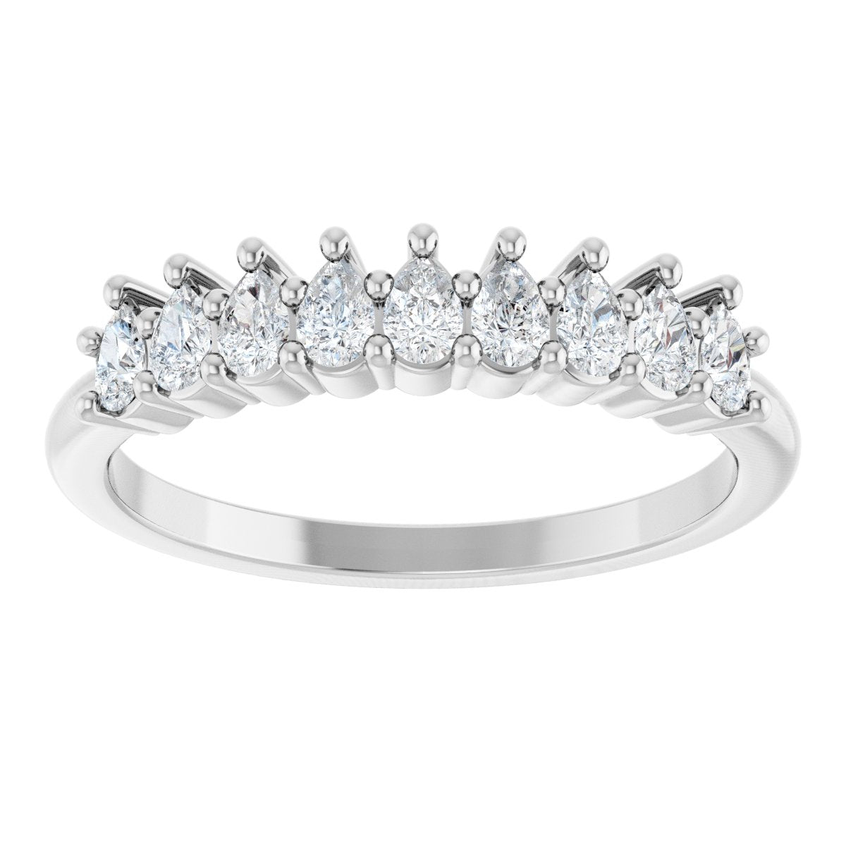 3/4 Ctw Pear Lab-Grown Diamond Anniversary Band - White Gold - Lab Grown Diamond